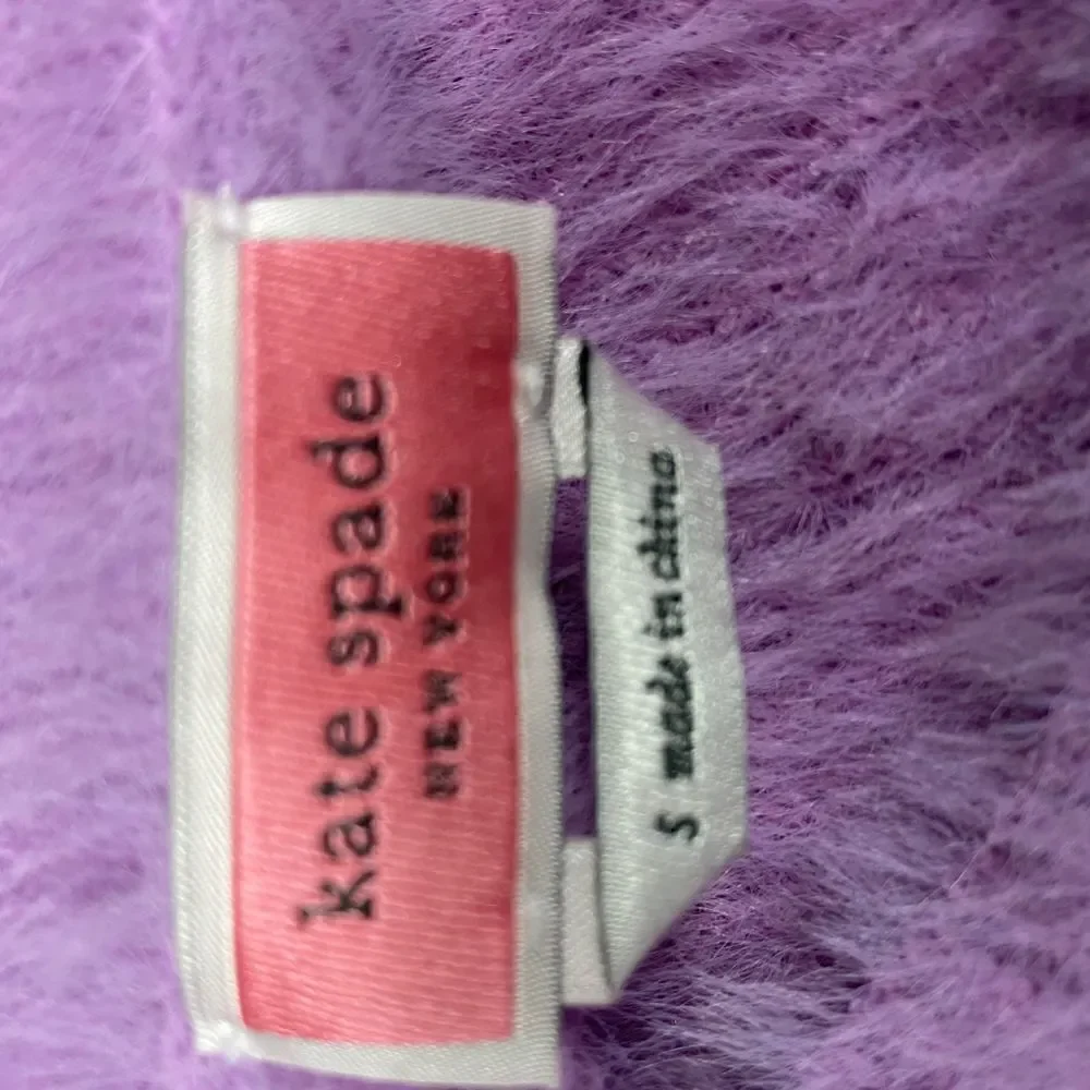 Kate Spade New York Lilac Spritz Fuzzy Knit Sweater NWOT Size Small